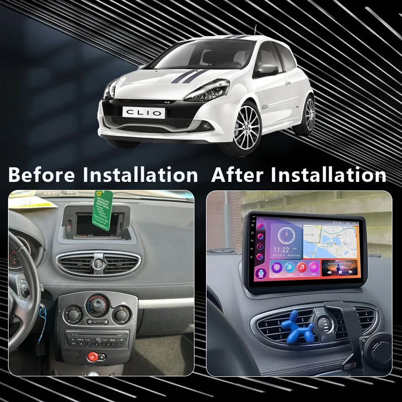 QSZN For Renault Clio 3 CLIO 3 2005-2014 Android 13 WIFI 4G Car Radio Navigation GPS Multimedia Auto Carplay Stereo DVD Player