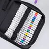 Black Canvas Bag Marker Pens Special Pencil Bag Large Capacity Storage Bag Stationery Pencil Bag 5