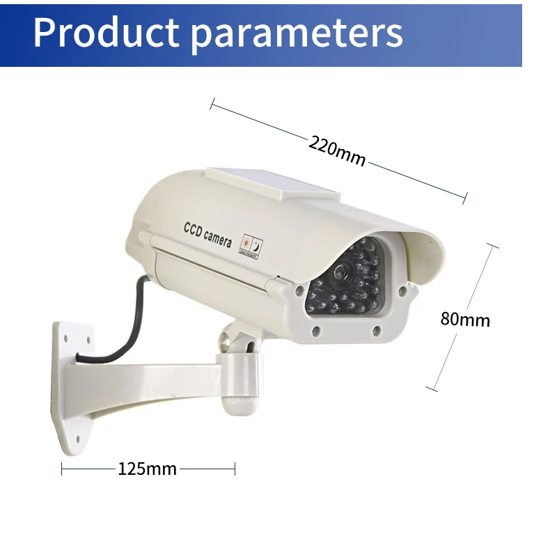 Waterproof Dummy Security Camera with Red Flashing LED for Home and Office Surveillance