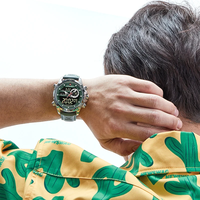 Naviforce NF9153L Orologio da polso alla moda con doppio display, cinturino in pelle, orologi sportivi militari di lusso al quatz – acquista a prezzi convenienti sul marketplace