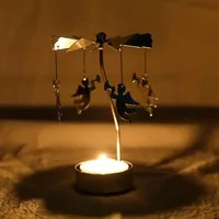Multi-shape Rotating Candlesticks Snowflake Angel Romantic Tea Party Candle Holder Wedding Christmas Metal Home Decor 5