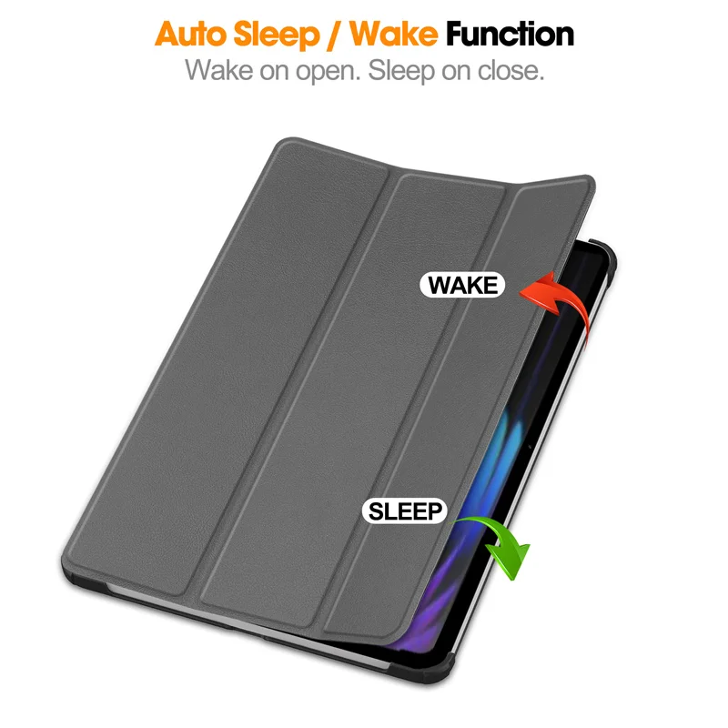 Tri-Fold Leather Stand Tablet Case - Smart Cover Shell