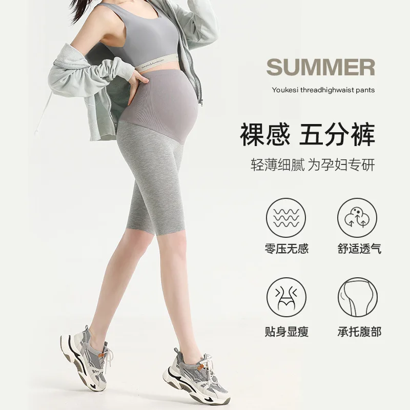Pregnant Women Leggings Five-point Pants Wholesale Summer Spring New High Waist Abdominal Pants Large Size Pregnant Women Pants
