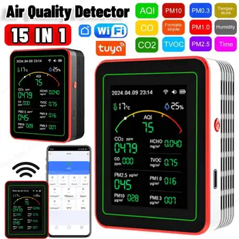 WiFi 15 in 1 Air Quality Detector CO/CO2/HCHO/TVOC/ Air Quality Tester 1
