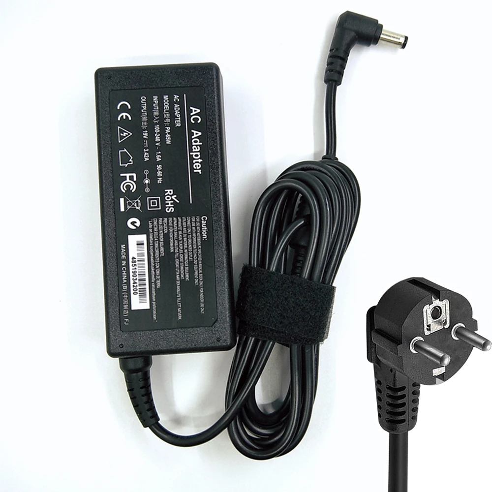19V 65W Universal Laptop Charger with 5.5x2.5mm Connector