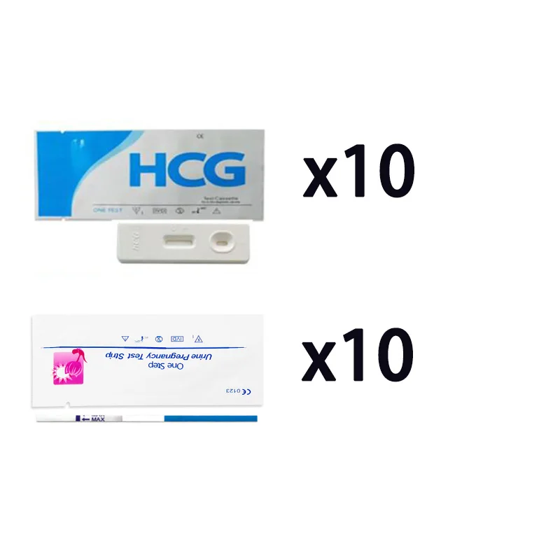 EGENS 20pcs HCG Tester One-Step Over 99% Accuracy 10pcs Test Stick Ans 10pcs Test Card Household Urine Measuring Rapid Response