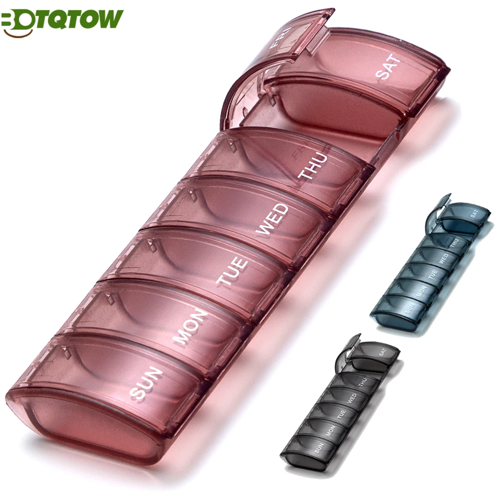 Travel-Friendly Arthritis-Accessible 7-Day Pill Organizer with Large Compartments