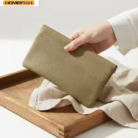 Homefish Storage Bag PU Leather For Long Wallet Passport Driver's License Document Holder Data Cable Cosmetic Bag for Women Men 4