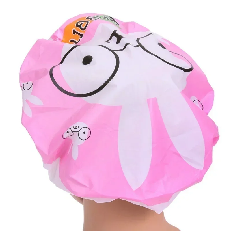4 Pcs/lot Random Style Lovely Cartoon Women Shower Caps Colorful Bath Shower Hair Cover Adults Waterproof Bathing Cap Animal