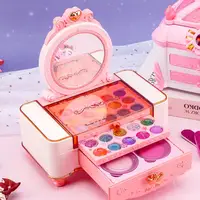 Kids Makeup Kit For Girls Real Washable Makeup Set Princess Play Make Up Toys Toddler Cosmetic Set Makeup Vanities Children's 1
