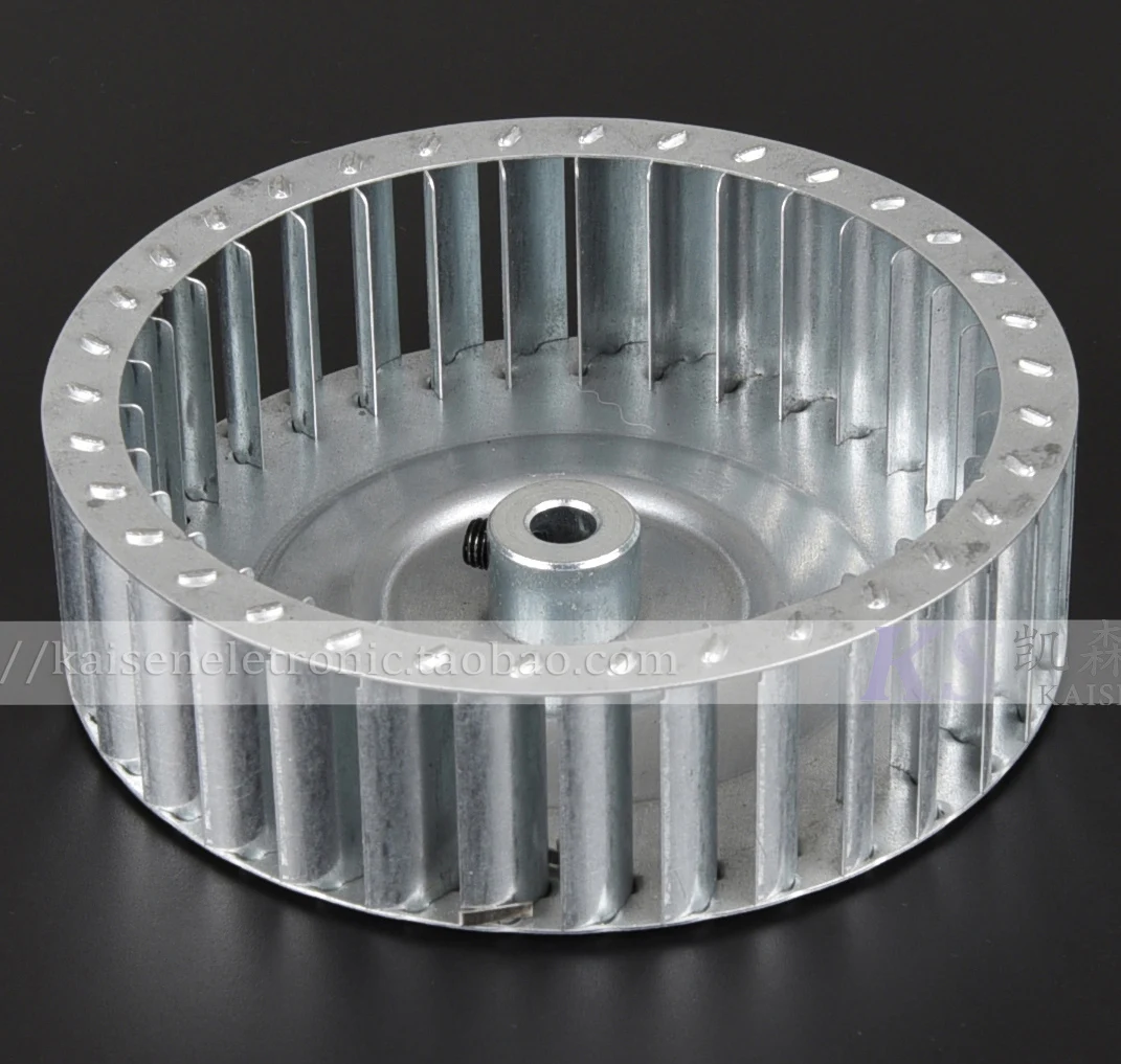 

diameter 120mm * height 34mm inner hole 8mm aluminized steel centrifugal wind wheel impeller for motor fan with high te