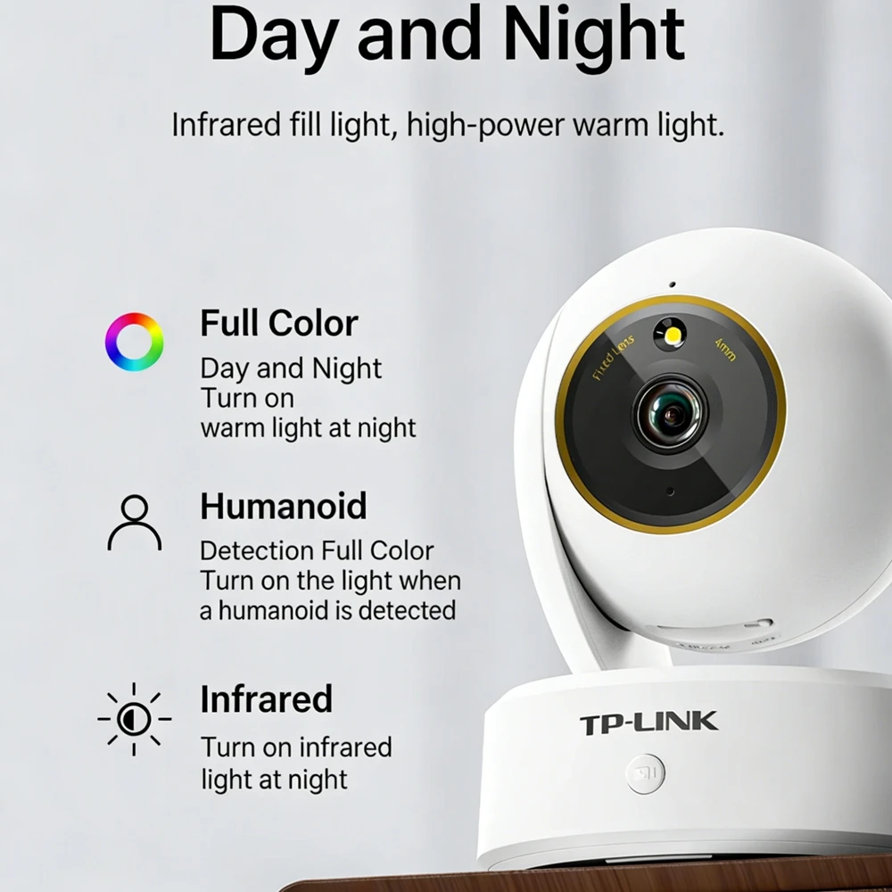 TP-LINK IPC44CL-V2 Full Color 400W Indoor Pan-Tilt Surveillance Camera One-Button Call Home Security Camera 4