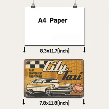 Vintage Metal Tin Signs Decor Car Service Metal Posters Plate Classic Truck Garage Gas Station City Taxi Tin Signs Wall Decor 2