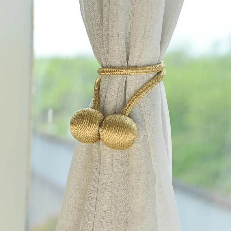 Description Picture 5 of item2Pc Magnetic Curtain Hooks Tieback High Quality Clip Curtains Buckle Holder Decorative Home Polyester Accessories