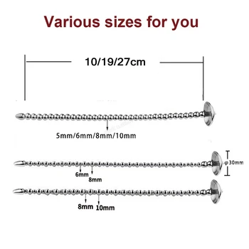 2022 Urethral Blockage Male Penis Plug Stainless Steel Urethral Beads Dilator Stimulation 18size Horse Eye Pot Lid Masturbation 6