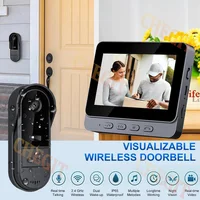 Sonnette Wifi sans fil avec caméra, interphone vidéo 1080P, étanche, écran IPS 4,3 pouces, sécurité domestique, Vision nocturne IR 2