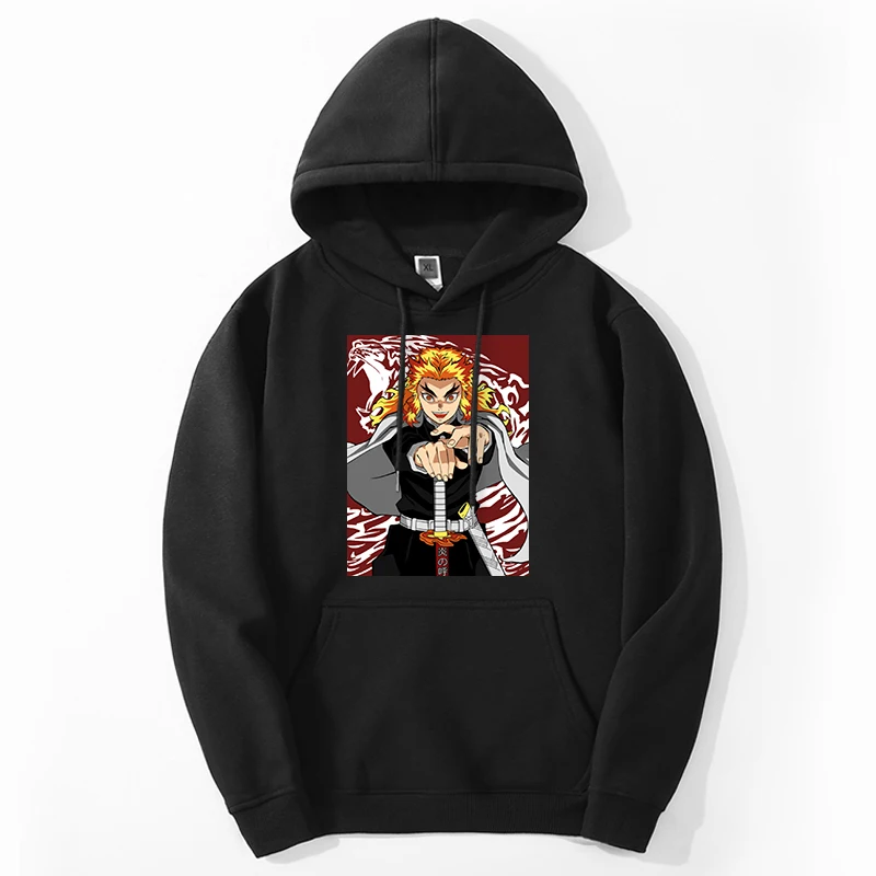 

Demon Slayer Japan Anime Hoodies Sweatshirts 2024 Men Tanjirou Mangas Kimetsu No Yaiba Pullover Fleece Oversize Fleece Moletom