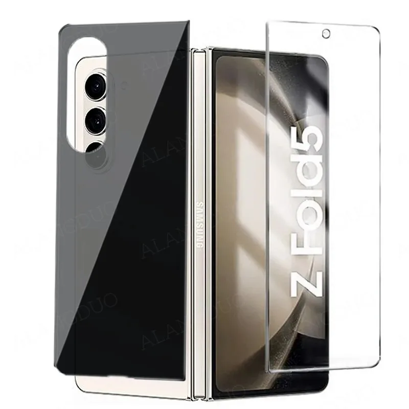 Vetro Temperato Anteriore + Posteriore Per Samsung Z Fold 5 Proteggi Schermo Posteriore Vetro Protettivo Nero Per Samsung Z Fold 4 3 Fold 5 Glass