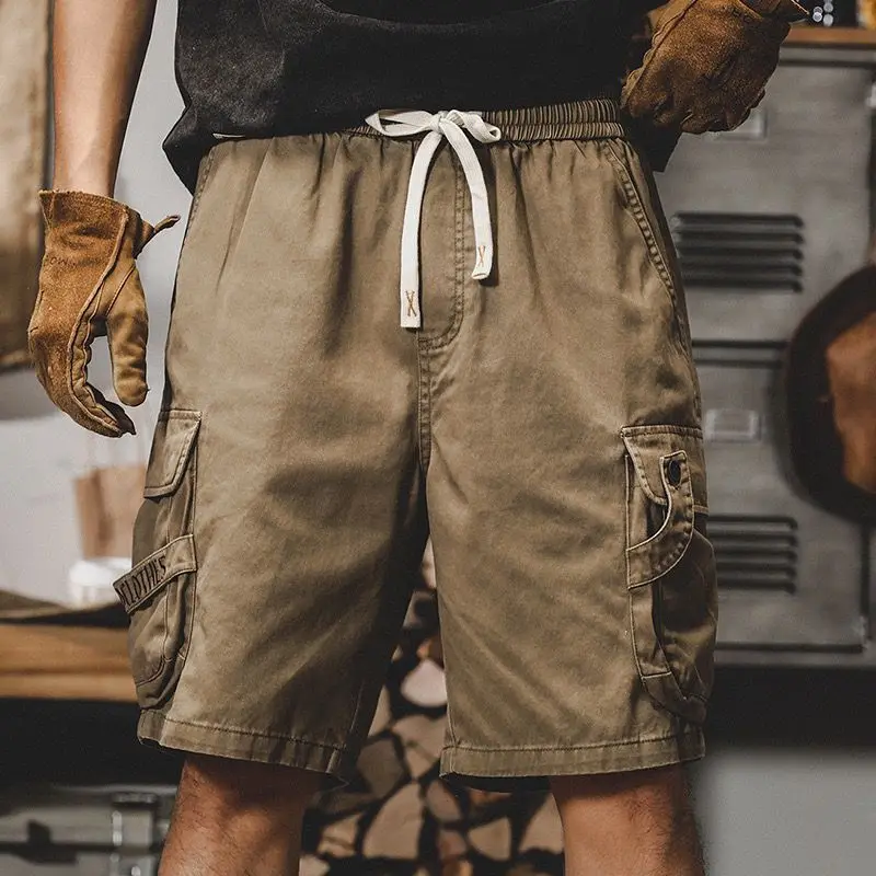 

2023 Army Cargo Shorts Men Casual Military Fashion Cotton Drawstring Short Trousers Homme Loose Male Tactical Shorts B31