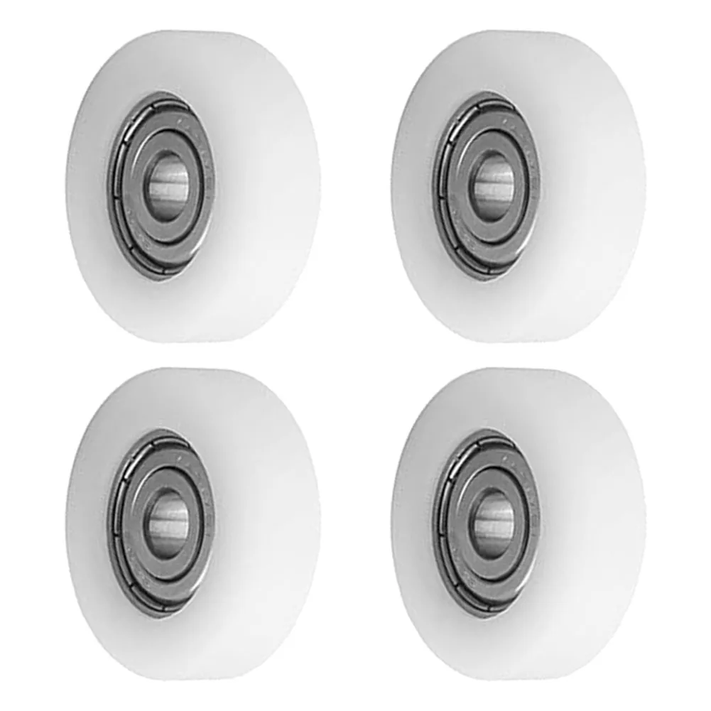 4 Pcs 1.25 Inch Single Wheel Light White Pp Plastic Small With Diameter 30mm Smooth Piece Folding Bed Pulley