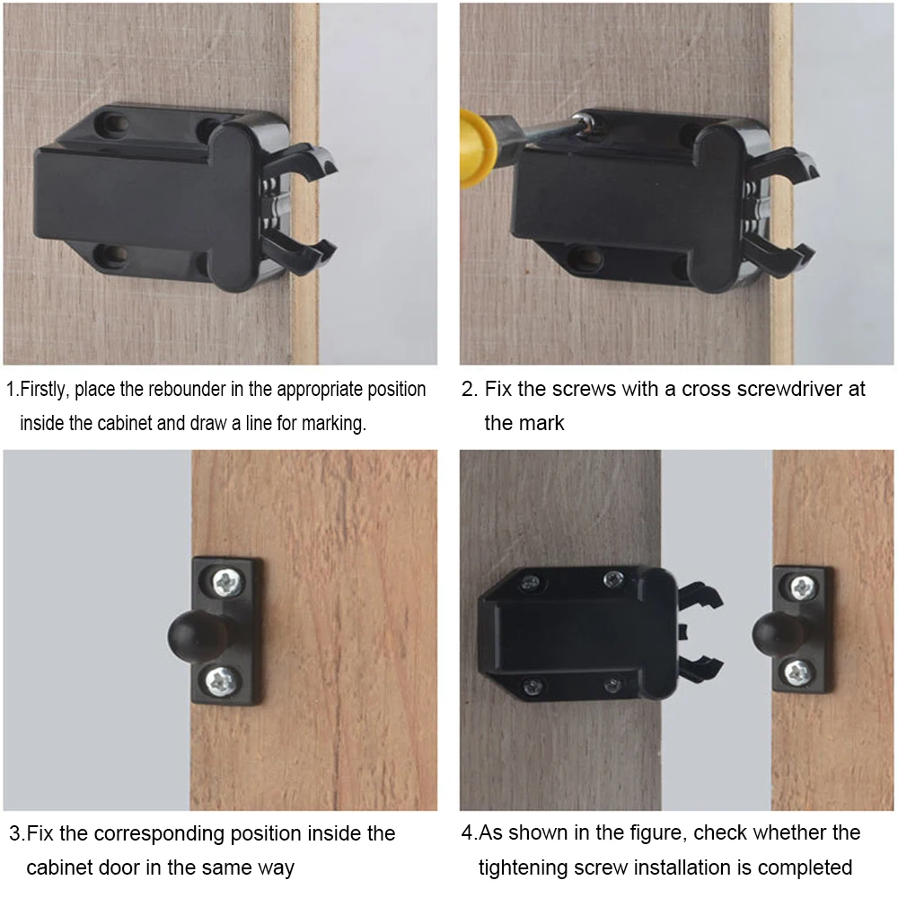 1 Piece Cabinet LatchesNon-magnetic Handle Free One Touch Opening Latch Drawer for Cabinet / Bedroom