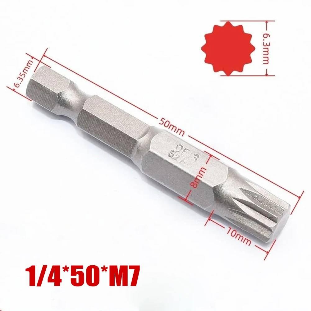50 mm 12-Punkt-Torx-Schraubendreher-Bit, Sechskantschaft, magnetisch, M5, M6, M7, M8, M10, M12, elektrischer manueller Schraubendreher, Luftbohrer – Detail 6