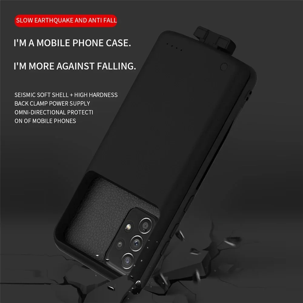 삼성에 적합한 갤럭시 A12 배터리 케이스 5000mAh, 마그네틱 보조베터리 충전 커버, 전원 케이스