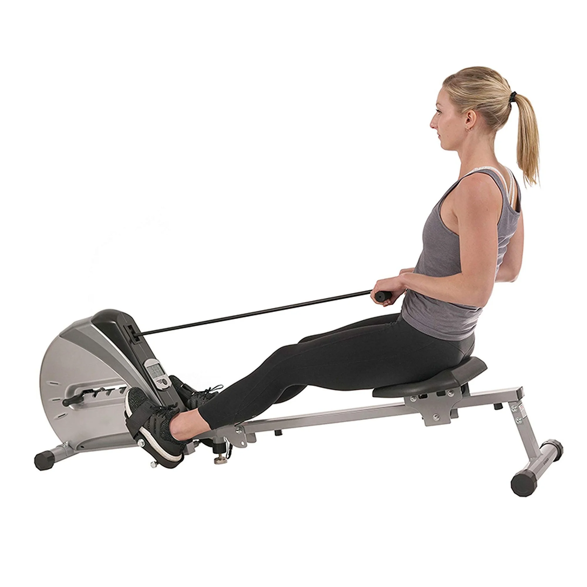 Rowing Machine, Rower Ergometer With Digital Monitor, Inclined Slide