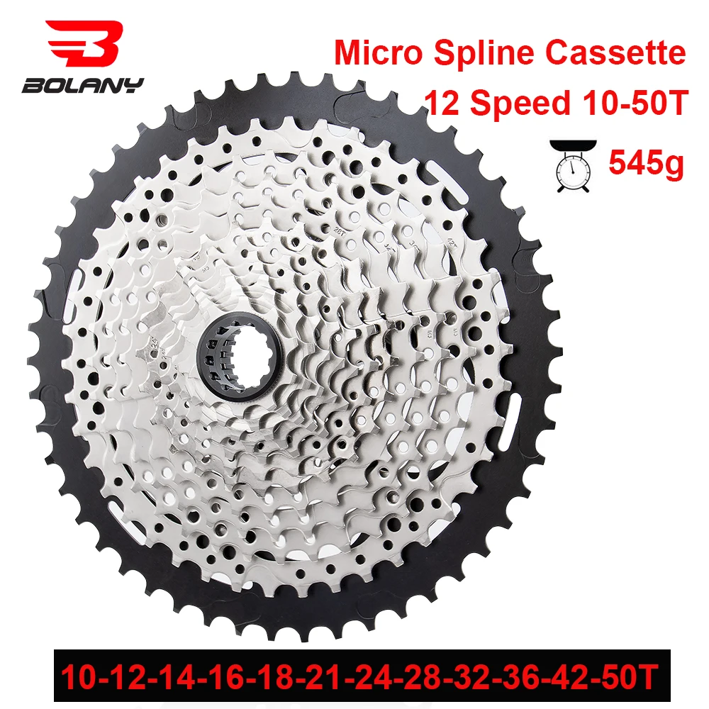 

BOLANY MTB Cassette 12 Speed 10-50/52T Micro Spline M6100 Sprocket 12v Bike Flywheel k7 Fit For MS Hub 12speed Bicycle Parts