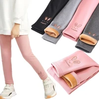 Leggings pour filles de 3 à 8 ans, pantalons lapin pour bébés, collants thermiques pour enfants, doublure polaire, à la mode, bas décontracté, automne et hiver 1