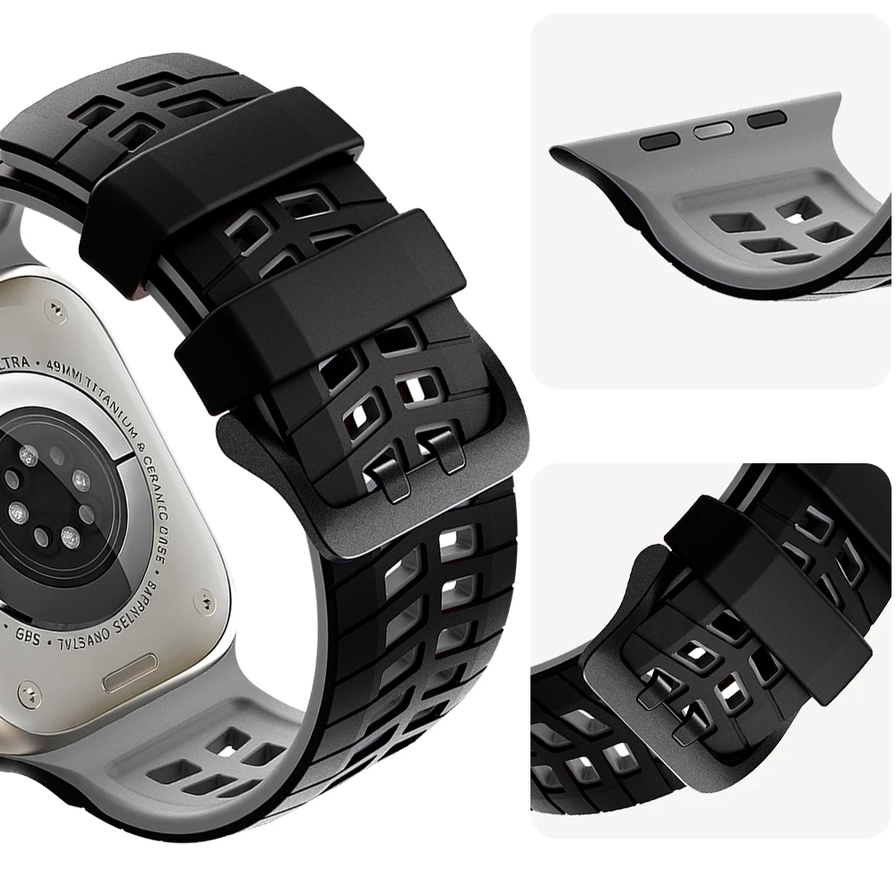 Premium Silicone Sports Bracelet for Apple Watch - Versatile Replacement Band