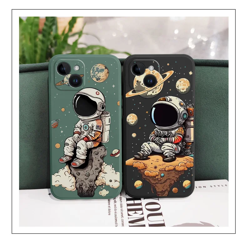 Saturn Cute Child Phone Case For iPhone 15 14 13 12 11 X XR XS SE2 SE2020 8 7 6 6S Plus Pro Max Mini Silicone Cover