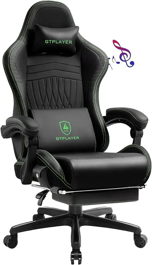 

GTPLAYER Chair Computer Gaming Chair (Leather, Green)