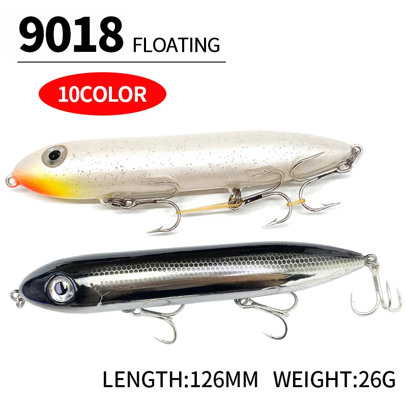 Walking Fishing Lure 126mm 26g Saltwater Super Spook Pencil Lure Walk the Dog Topwater Wobbler With Treble Hooks Fish Baits - 6