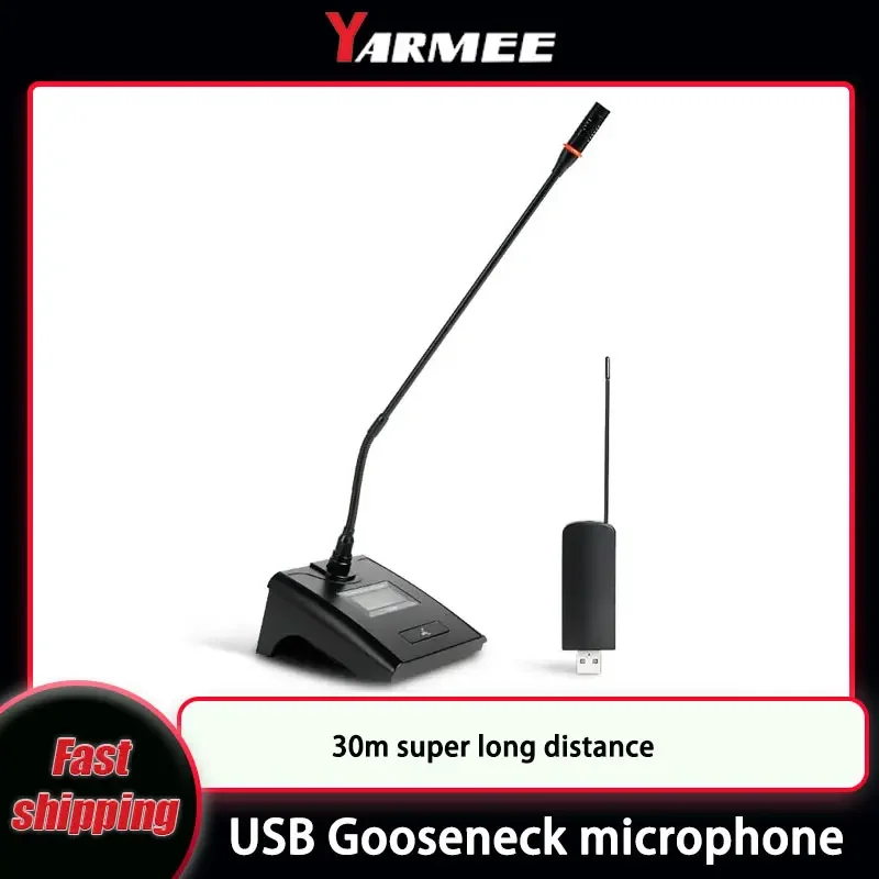 YARMEE 무선 구즈넥 마이크, USB 수신기, 데스크탑 스튜디오, 사무실 ..