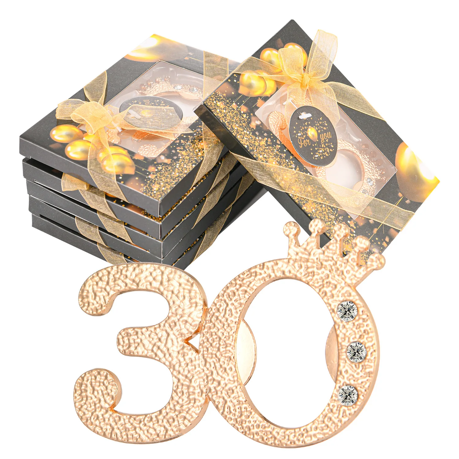 

(20 Pieces/lot) Gold Bridal showers of 30th Bottle Opener Favors for 50th anniversary gift and 60th Birthday Party favors