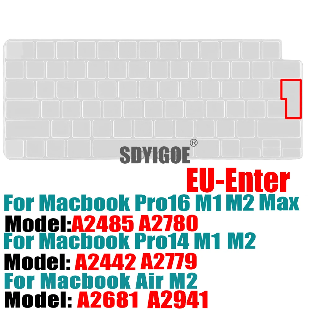 Protecteur De Clavier En Silicone Pour MacBook Air 15,3/13,6 Et MacBook Pro 14/16 M2/M3 - Compatible AZERTY Français