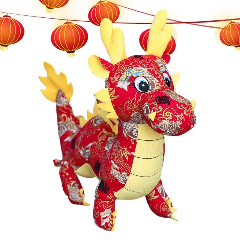 

Плюшевая игрушка со знаками Зодиака, дракон, животное со знаками Зодиака, плюшевая вышивка, 3D мягкий, на удачу, красный Знаки зодиака, дракон, плюшевый подарок на день рождения, Рождественская вечеринка