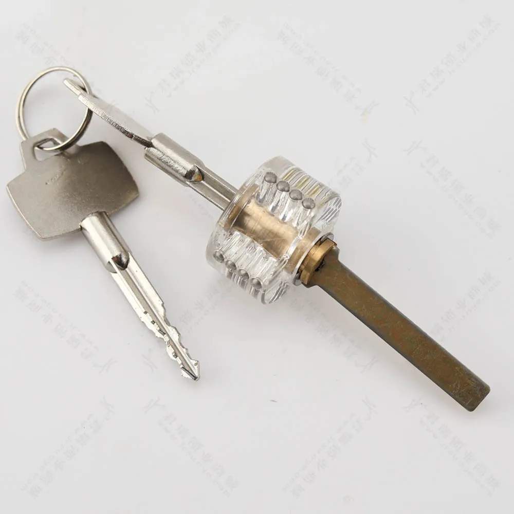 Locksmith Mini Padlock Round Cross Lock Practice with 2 keys + Locksmith Tool Set for Skill Training