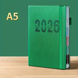 A5 2026 Planner & 400 - Page Journal - Premium Notepad (Green)