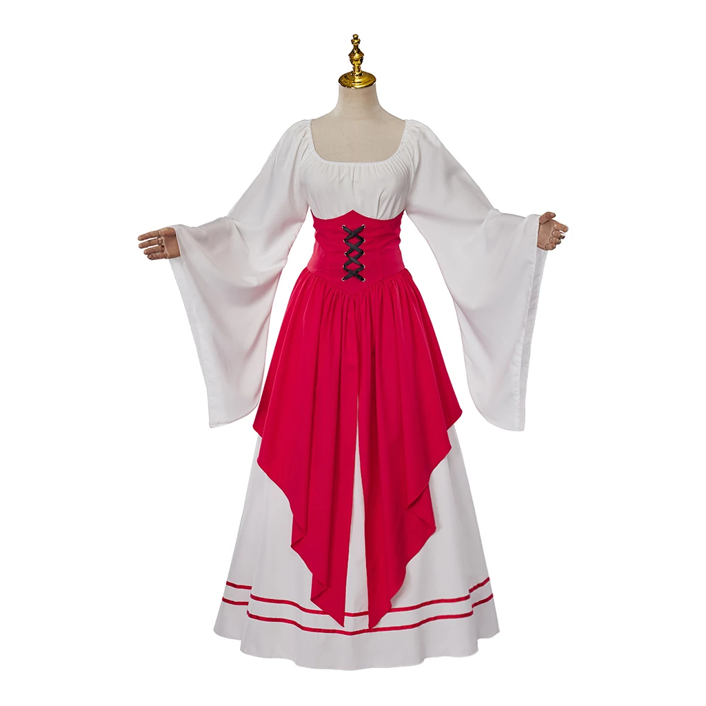 

Женские европейские Средневековые платья 2024, карнавальное платье, винтажное Бандажное платье с расклешенным рукавом, костюм для Хэллоуина