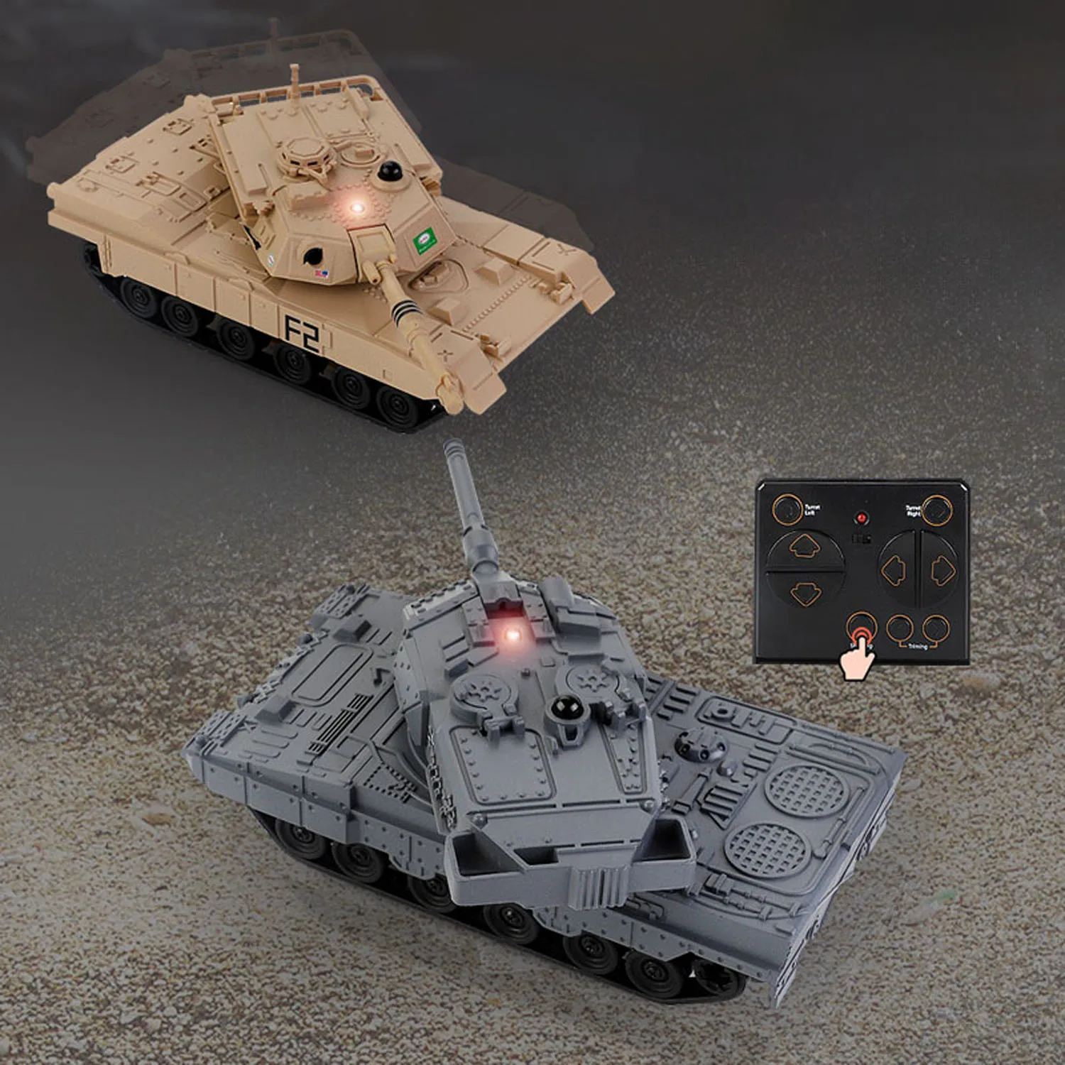 RTR RC Mini Battle Tank Toys Boys Gifts Remote Control Military Tanks with Infrared System 170 Degrees Rotate Turret RC Model 2