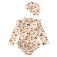UV Baby Girl Swimsuit One Piece Swimming Jumpsuit Ruffles Bathing Suit SPF 50 Long Sleeve Kids Swimwear for Boys 1-7 Years 6
