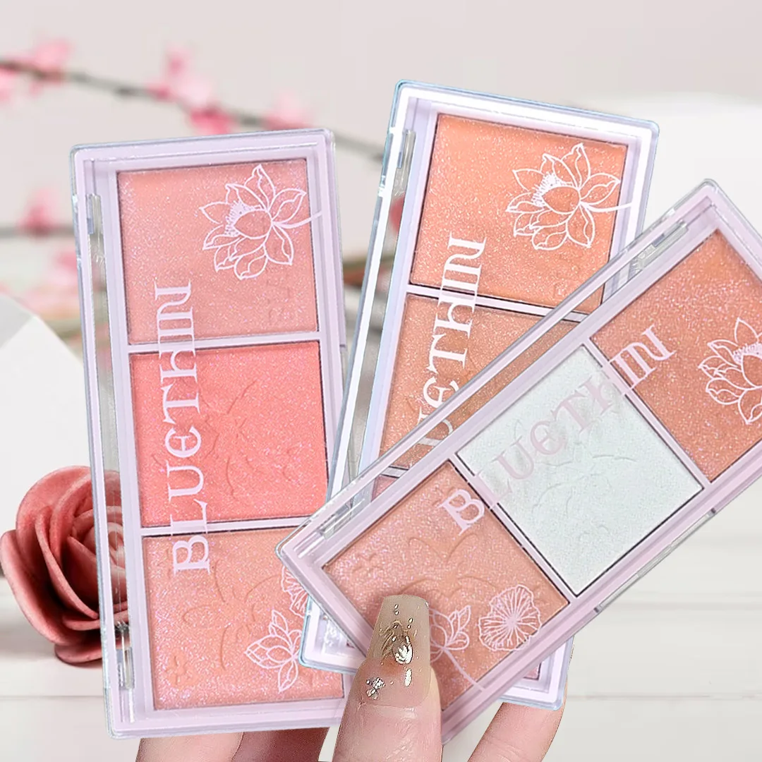 Blush Plate 3 Colors/set Ace Mineral Pigment Cheek Blusher Powder Makeup Professional Contour Shadow Powder Blusher Blush Powder Facial Blusher