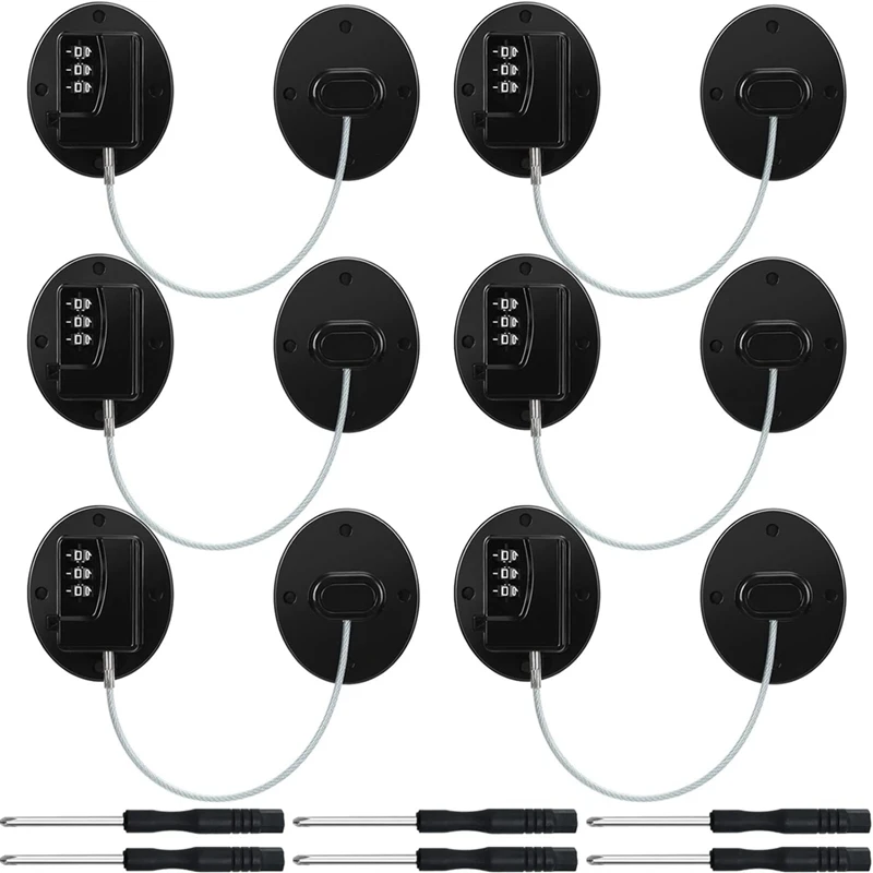 

6 Pcs Cabinet Locks With Combination Fridge Lock Combo Child Safety Combination Lock With 6 Screwdrivers Easy Install