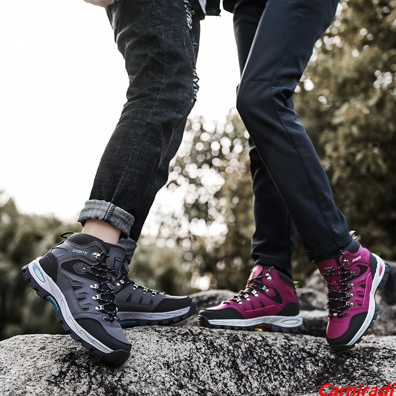  NC al aire libre impermeable senderismo botas hombres mujeres  invierno zapatos caminando escalada senderismo zapatos montaña deporte  botas caza hombre zapatillas : Deportes y Actividades al Aire Libre