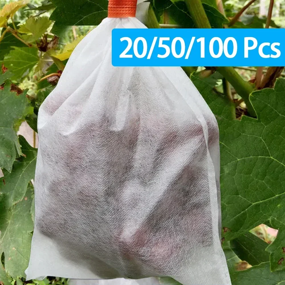 Plant Grow Bags Fruit Protection Bag 20-100Pcs Non-woven Fabric for Grapes Vegetable Apples Pouch Mesh Garden Accessories Tools