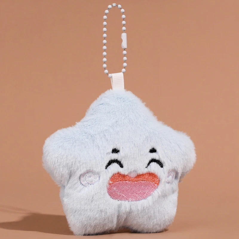 Creative Cartoon Star Plush Keychain Cute Stuffed Doll Keyring Bag Pendant Backpack Hanging Decoration For Couple Gifts