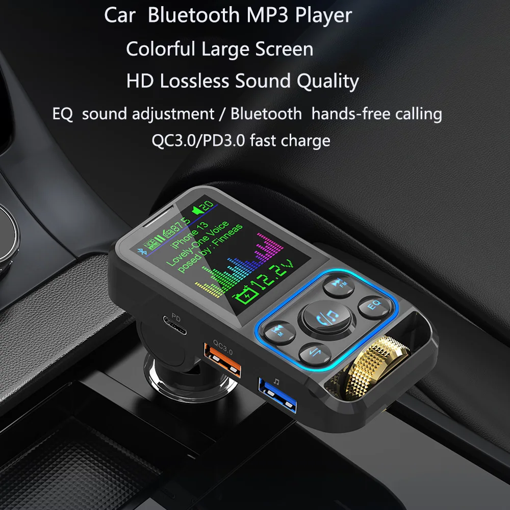 Новый Цветной Дисплей Bluetooth FM-Передатчик Беспроводной.