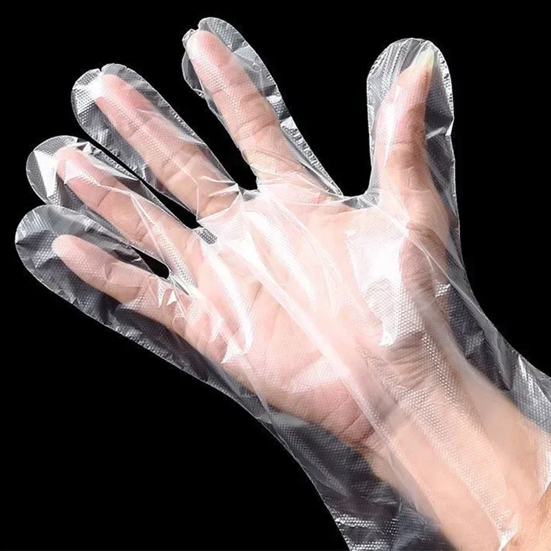 Description Picture 3 of itemGloves Disposable Food Grade Plastic Transparent Gloves Plastic Waterproof Gloves for Kitchen Restaurant Fried Chicken BBQ